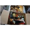 Image 2 : TRAY OF WOOD COLLECTIBLES AND BOX OF COLLECTIBLES