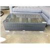 Image 1 : FLOOR MODEL NEW STEEL FRAME WICKER OUTDOOR COFFEE TABLE RETAIL $299