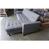 Image 8 : BRAND NEW GREY FABRIC REVERSIBLE SECTIONAL SOFA WITH REMOVABLE TUFTED PILLOW BACKS, RETAIL $999 78 I