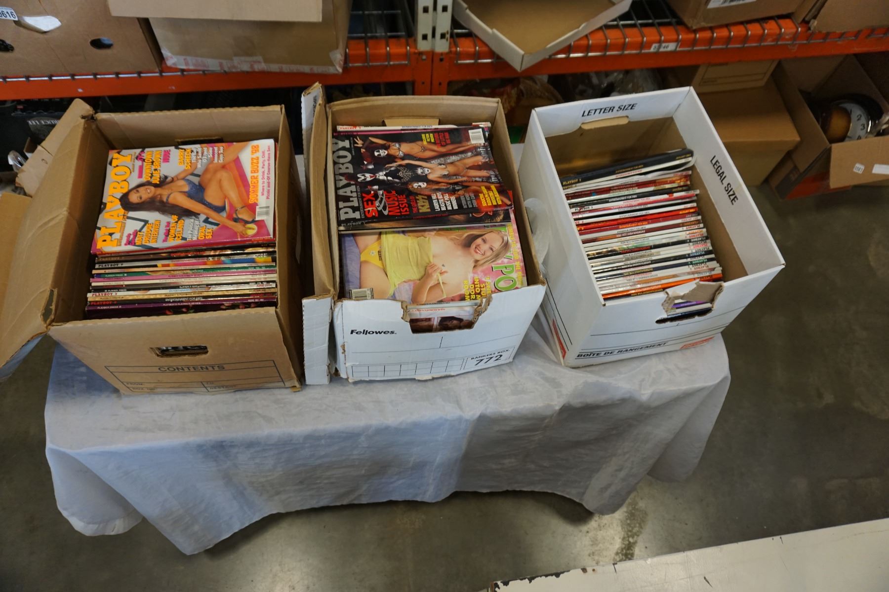 3 BOXES OF PLAYBOY MAGAZINES