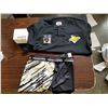 Image 1 : PITTSBURGH PENGUINS CASE OF 10 FLASHING PINS AND NEW SHIRT AND NEW BOXER SHORTS - RETAIL $175