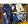 Image 1 : TORONTO MAPLE LEAFS NEW SWEATPANTS, BOXER SHORTS, HAT, JERSEY HANGER - RETAIL $160