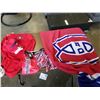 Image 1 : MONTREAL CANADIENS NEW SHIRT, BLANKET, HAT AND BOXER SHORTS - RETAIL $160