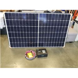 BRAND NEW 300 WATT RENOGY SOLAR PACKAGE, WITH SOLAR CHARGE CONTROLLER, WIRING, IN LINE SWITCH AND 40