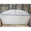 Image 9 : FLOOR MODEL MODERN RATTAN OUTDOOR DOUBLE HANGING CHAIR W/ CHARCOAL CUSHIONS - RETAIL $1799 AND RATED
