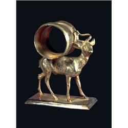 Silver Plate Napkin Ring, Deer