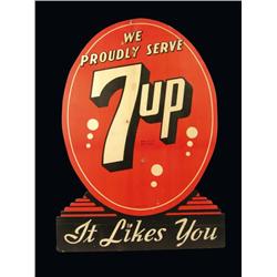 7-UP Die cut cardboard sign