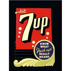 7-UP Die cut cardboard sign