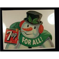 7-UP Die cut cardboard snowman