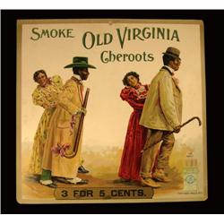 Old Virginia Cheroots Cardboard Sign