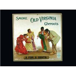 Old Virginia Cheroots Cardboard Sign