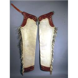 Tooled Leather Cowboy Chaps