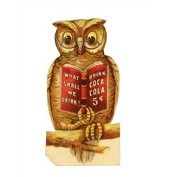 Coca Cola Celluloid Owl Bookmark 