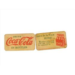 Coca Cola Cardboard Coupons