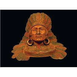 Native American Chief Figure Inkwell