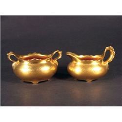 Pickard Gold Overlay Creamer/Sugar