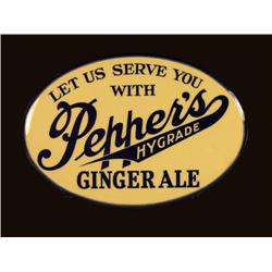 Peppers Ginger Ale Celluloid Sign