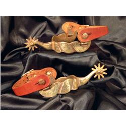 Silver Overlay Goosehead Spurs