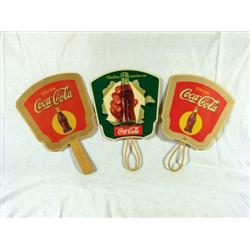 3 Coca Cola Cardboard Fans