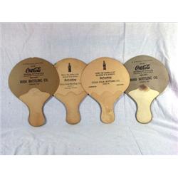 4 Coca Cola Cardboard Fans