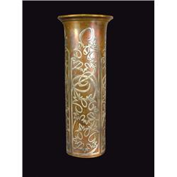 Silver Overlay Bronze Vase