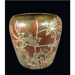 Silver Overlay Bronze Vase