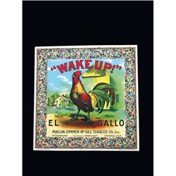 Original Tobacco Label El Gallo