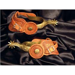 Boot Tipped Hand Chiseled Brass Spurs