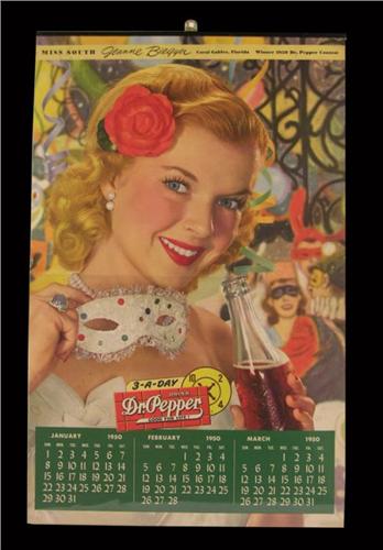 1950 Calendar For Dr Pepper