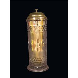 Clear Glass Straw Holder w/tin lid