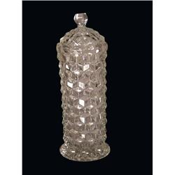 Clear Glass Straw Holder w/lid