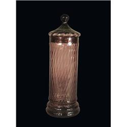 Purple Glass Straw Holder w/lid