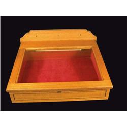 Wood and Glass Slant Front Showcase