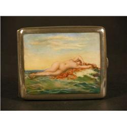 Silver and Enamel Cigarette Case