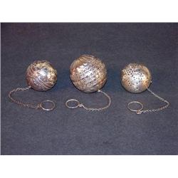 Lot of 3 Sterling Silver Tea Balls