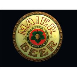 Maier Brewing Co. Reverse Glass Sign