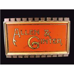 Allen and Ginter Reverse Glass Sign