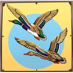 Porcelain Sign Depicting Ducks