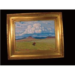 Western Oil Painting on Board