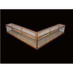 Wood and Glass Showcase-L Shaped