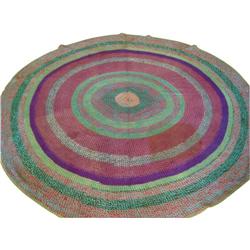 Round Crochet Multi Color Rug