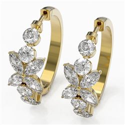 3.6 ctw Diamond Designer Earrings 18K Yellow Gold