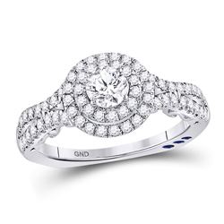 14kt White Gold Womens Round Diamond Solitaire Bridal Wedding Engagement Ring 1.00 Cttw