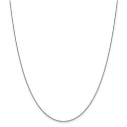 14k WG 1.40 mm Solid Polished Cable Chain Necklace - 18 in.