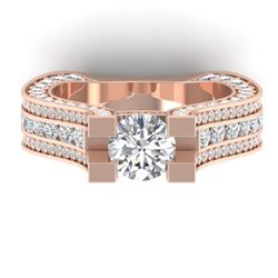 4.5 ctw Certified VS/SI Diamond Art Deco Micro Ring 14k Rose Gold