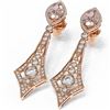 Image 3 : 8.92 ctw Morganite & Diamond Earrings 18K Rose Gold