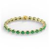 Image 2 : 29 ctw Emerald Eternity Designer Bracelet 14k Yellow Gold