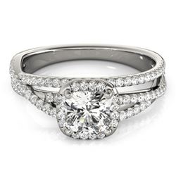 1 ctw Certified VS/SI Cushion Diamond Halo Ring 14k White Gold