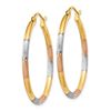 Image 2 : 14k Tri-color 2 mm Diamond-cut Earrings