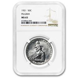 1921 Pilgrim Half Dollar Commem MS-65 NGC (Conical Hat Variety)